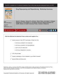 ﻿Repurposing و Repositioning دارو: خلاصه کارگاه