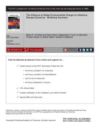 ﻿تأثیر تغییرات جهانی محیطی بر پویایی بیماری های عفونی: خلاصه کارگاه