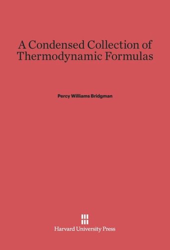 ﻿مجموعه ای متراکم از فرمول های ترمودینامیکی