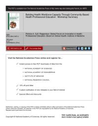 ﻿ایجاد ظرفیت نیروی کار سلامت از طریق آموزش حرفه ای سلامت مبتنی بر جامعه: خلاصه کارگاه