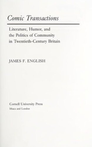 ﻿معاملات کمیک: ادبیات، طنز، و سیاست جامعه در بریتانیای قرن بیستم