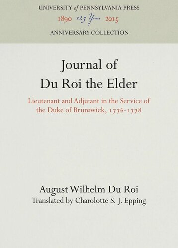 ﻿مجله Du Roi The Elder: ستوان و آجودان در خدمت دوک برانزویک، 1776-1778