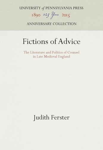 ﻿داستان های نصیحت: ادبیات و سیاست مشاوره در انگلستان قرون وسطی پسین