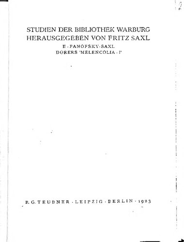 ﻿Melencolia دورر 1. تحقیقی در تاریخچه منابع و انواع