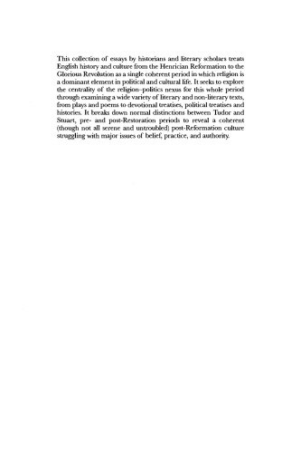 ادبیات، ادبیات و سیاست پس از اصلاحات انگلستان، 1648-1540