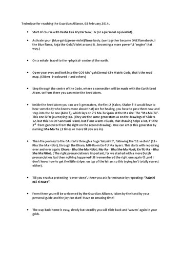 ﻿کریستار بیداری: تکنیک سفر برای رسیدن به GA (اتحاد نگهبان)