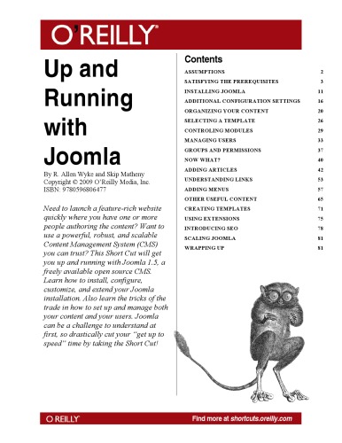 Up and Running with Joomla، Edition 2nd
