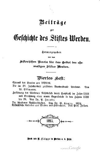 ﻿مشارکت در تاریخ کلیسای Werden Abbey