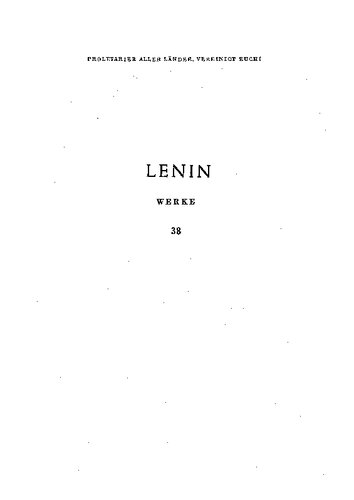 ﻿Lenin Werke جلد 38: شماره فلسفی: 1916-1995