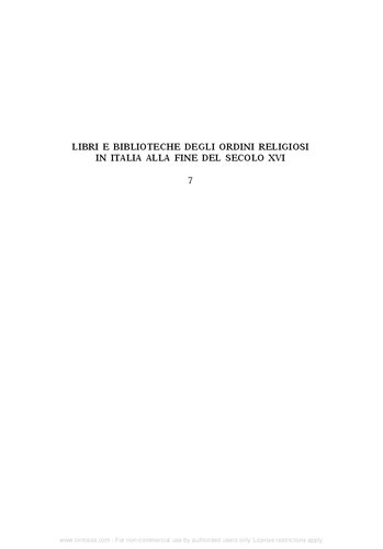 ﻿Order of Minims سنت فرانسیس پائولا. کتاب ها و کتابخانه های فرقه های مذهبی در ایتالیا در پایان قرن شانزدهم