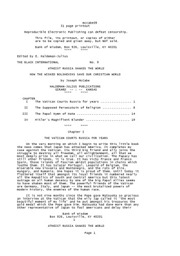 ﻿روسیه بی خدا جهان را تکان می دهد: بلشویک های شرور چگونه تمدن مسیحی ما را نجات می دهند (بین المللی سیاه)