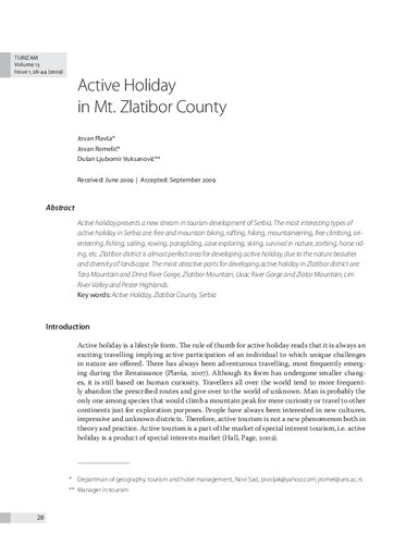 ﻿تعطیلات فعال در شهرستان زلاتیبور، صربستان