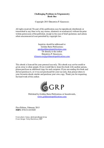 ﻿مسائل چالش برانگیز در مثلثات: سری ریاضی