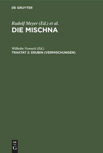 ﻿mischna تراکت 2 erubin (مخلوط): متن ، ترجمه و توضیح. علاوه بر یک متن -ضمیمه بحرانی
