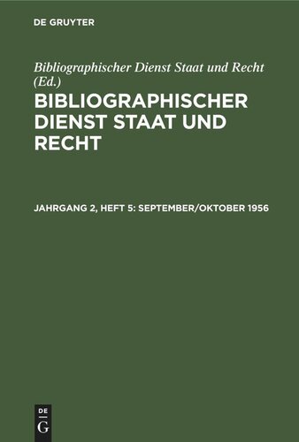 ﻿خدمات کتابشناسی دولت و قانون: جلد 2، شماره 5 سپتامبر / اکتبر 1956