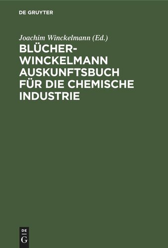 ﻿کتاب اطلاعات Blücher-Winckelmann برای صنایع شیمیایی