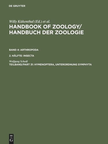 ﻿کتاب راهنمای جانورشناسی. Tlbd/ قسمت 31 Hymenoptera، زیر راسته Symphyta: زنبورهای گیاهی