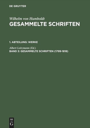 ﻿Gesammelte Schriften: Band 3 1799-1818