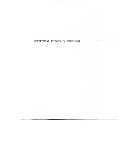 ﻿نظریه آماری در تحقیق I. نظریه آماری پایه II. تجزیه و تحلیل مدل های تجربی با حداقل مربعات