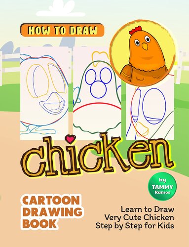 ﻿How to Draw Chicken - کتاب نقاشی کارتونی: آموزش کشیدن مرغ بسیار ناز قدم به قدم برای بچه ها