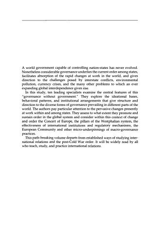 حکومت بدون دولت: نظم و تغییر در سیاست جهانی