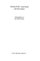 ﻿روشنگری، جلد 12/2: کریستین ولف - مکتب او و مخالفانش