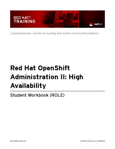 ﻿DO380 Red Hat OpenShift Administration II: در دسترس بودن بالا