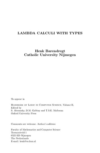 ﻿محاسبه لامبدا با انواع. یک فصل از کتاب منطق در علوم کامپیوتر ، جلد 2