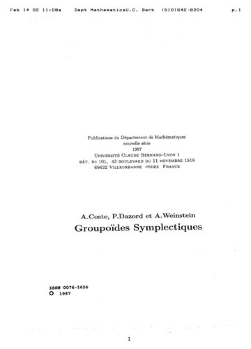 ﻿گروپوئیدهای symplectiques