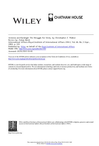 ﻿ارمنستان و قره باغ: مبارزه برای اتحاد