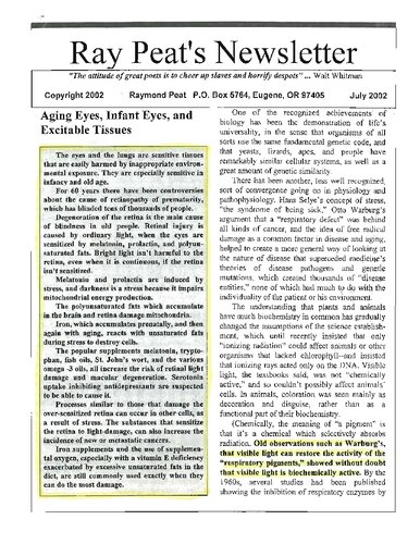 ﻿خبرنامه ری پیت ( خبرنامه MEGA Master Ray Peat در قالب PDF)