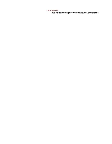 ﻿Arte Povera: از مجموعه Kunstmuseum Liechtenstein