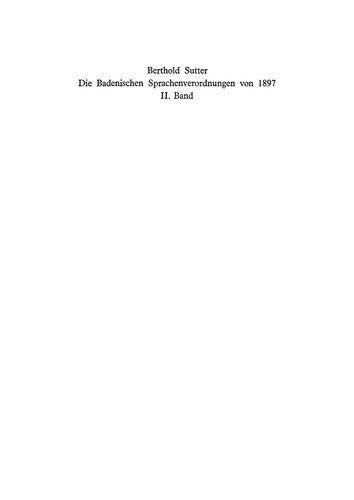 ﻿مقررات زبان بادن 1897: جلد دوم