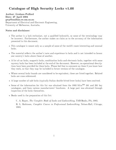 ﻿کاتالوگ قفل های امنیتی بالا نسخه 1.00