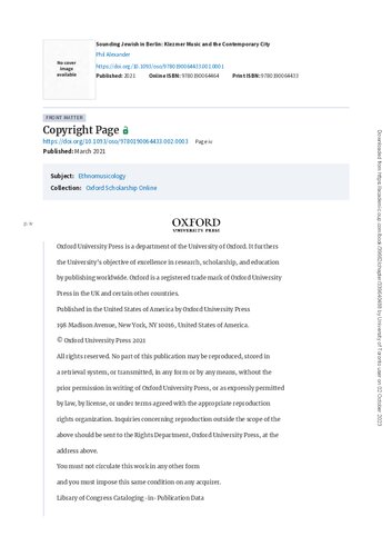 ﻿صدای یهودی در برلین: موسیقی کلزمر و شهر معاصر