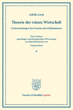 ﻿نظریه اقتصاد محض: (La sintesi economya). تحقیق در مورد قوانین درآمد. ترجمه از ایتالیایی توسط کلمنس هایس، تایید و بررسی توسط نویسنده