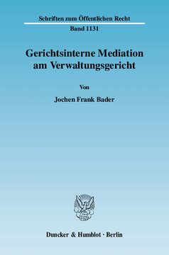 Gerichtsinterne Mediation am Verwaltungsgericht