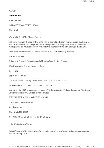 کوه سرد: رمانی