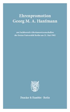 ﻿دکترای افتخاری Georg M. A. Hanfmann در گروه مطالعات باستانی در دانشگاه آزاد برلین
