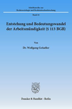 ﻿منشأ و تغییر در معنای بلوغ کاری (§ 113 BGB)