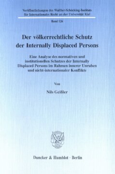 ﻿حمایت از آوارگان داخلی بر اساس حقوق بین الملل: تحلیلی از حمایت هنجاری و نهادی از آوارگان داخلی در چارچوب ناآرامی های داخلی و درگیری های غیر بین المللی