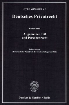 ﻿حقوق خصوصی آلمان: جلد اول: بخش عمومی و حقوق شخصی