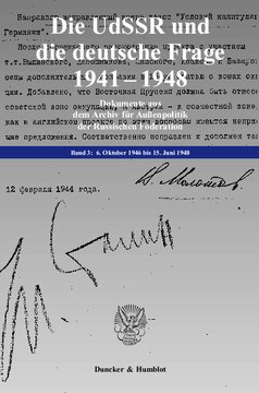 ﻿اتحاد جماهیر شوروی و مسئله آلمان 1941-1948: اسنادی از آرشیو سیاست خارجی فدراسیون روسیه. ویرایش و ویرایش توسط Jochen P. Laufer / Georgij P. Kynin با همکاری ویکتور نول. جلد 3: 6 اکتبر 1946 تا 15 ژوئن 1948