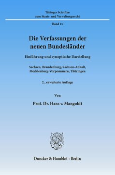 ﻿قوانین اساسی ایالت های فدرال جدید: مقدمه و ارائه سینوپتیک. زاکسن، براندنبورگ، زاکسن-آنهالت، مکلنبورگ-پومرانی غربی، تورینگن