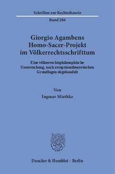 ﻿پروژه Homo Sacer جورجیو آگامبن در ادبیات حقوق بین الملل: تحقیقی در فلسفه حقوق بین الملل، که بر اساس نظریه دریافت پرداخته شده است.