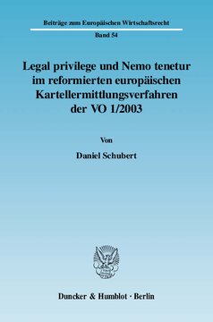 ﻿امتیاز حقوقی و NEMO TENETUR در رویه تحقیقاتی در مورد کارتل اصلاح شده اروپایی VO 1/2003: بررسی وضعیت حقوقی در قانون جامعه با در نظر گرفتن مفاد ECHR ، IPBPR و منشور اساسی و همچنین قانون فعلی پرونده ECJ ، CFO و ECHR