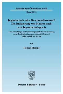 ﻿حمایت از خردسالان یا سانسور سلیقه؟: نمایه سازی رسانه ها بر اساس قانون حمایت از جوانان. یک تحقیق اداری و قانون اساسی با در نظر گرفتن ارجاع به قوانین اروپا و حقوق بین الملل