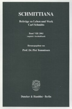 ﻿اشمیتیانا: مشارکت در زندگی و کار کارل اشمیت. جلد VIII (2003) (در همان زمان گروه بسته شدن)