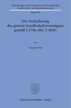 ﻿فروش کلیه دارایی های شرکت مطابق با بخش 179a (1) AktG