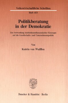 ﻿مشاوره سیاست در یک دموکراسی: در مورد کاربرد مفاهیم اقتصادی نهادی در سیاست اجتماعی و شرکتی